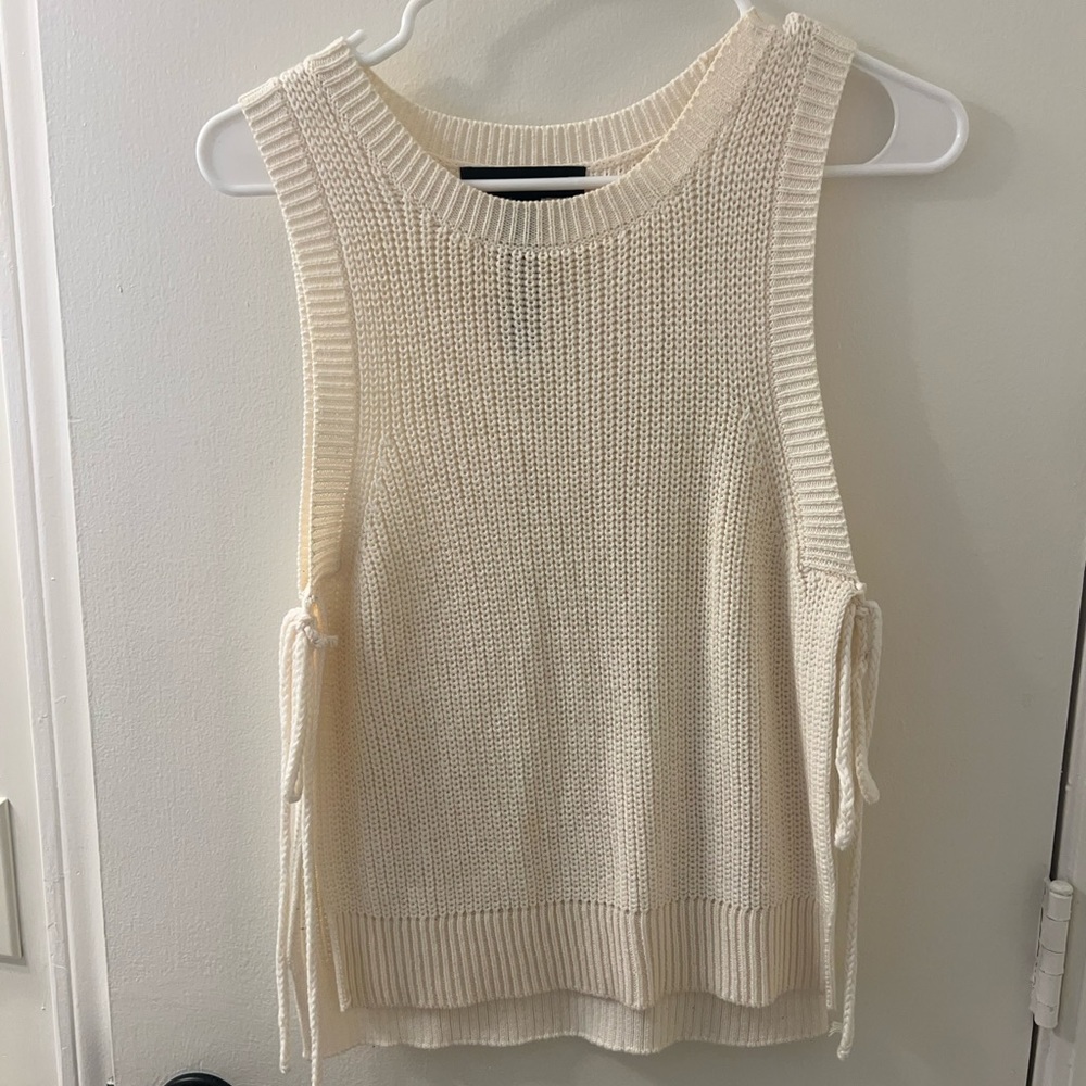 Knit Tank Top with Tie Detail